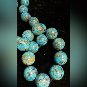 Turquoise Beaded Necklace clasp 14k